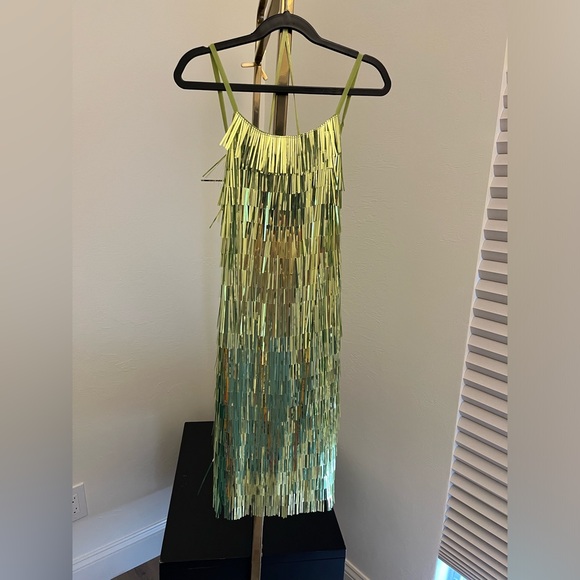 ASOS DESIGN shard sequin strappy mini dress in green - Picture 5 of 7